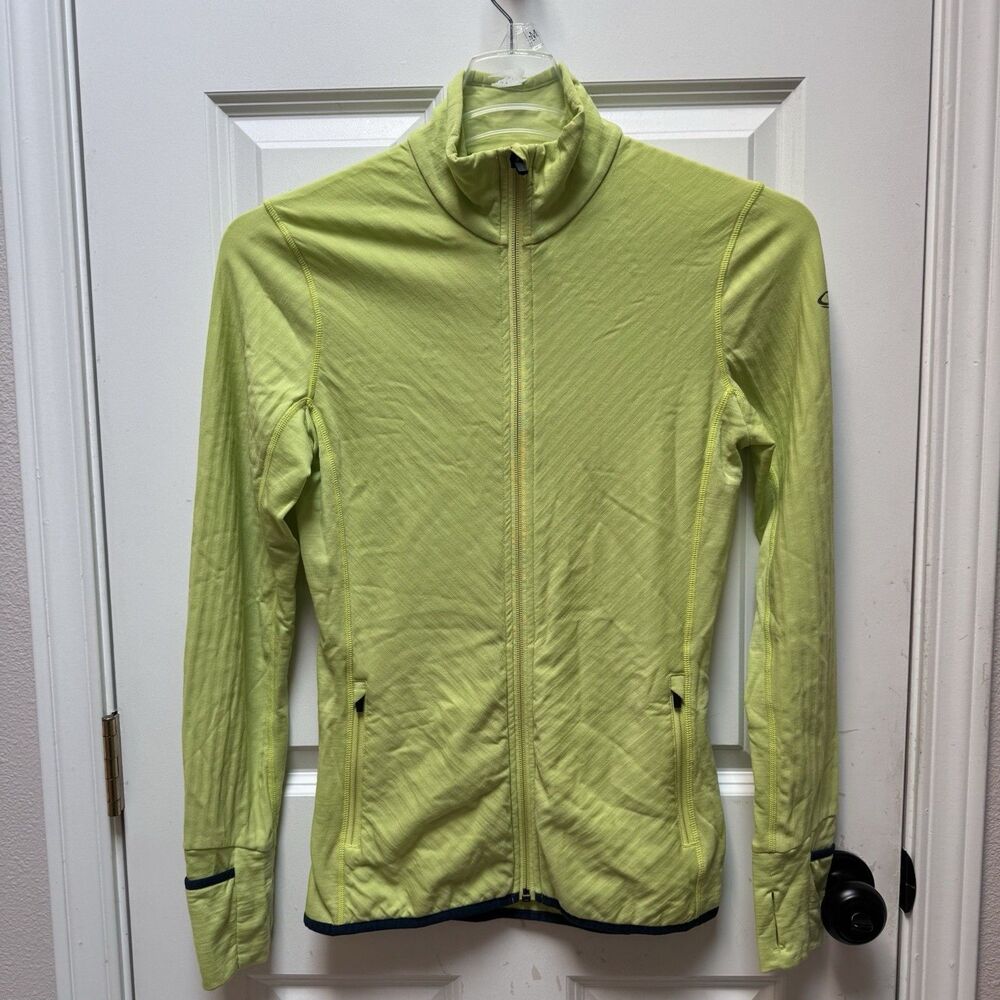 Icebreaker Merino Wool blend Descender Long Sleeve Zip Jacket Yellow Size S